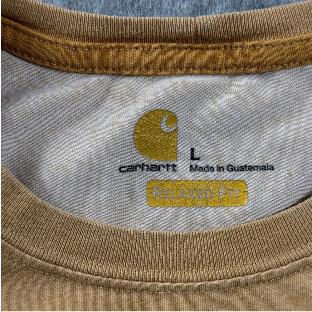 Carhartt Force Relaxed Fit Pocket T-Shirt Mens Large Mustard Yellow Short Sleeve